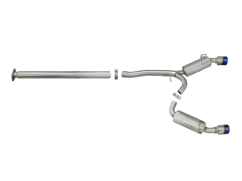 aFe 49-36701-L Takeda 3in. to 2.5in. 304 SS C/B Exhaust 08-15 Mitsubishi EVO I4-2.0L (t) - Blue Flamed Tips