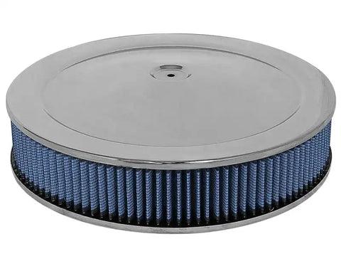 aFe 18-21401 MagnumFLOW Air Filters Round Racing P5R A/F Chrome Assy 14x3: Blk/Blue
