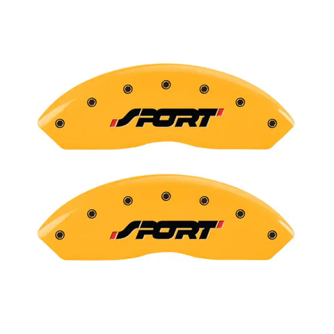 MGP 4 Caliper Covers Engraved Front & Rear SPORT Yellow finish black ch