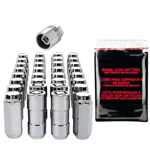 McGard 8 Lug Hex Install Kit w/Locks (Cone Seat Nut) M14X2.0 / 13/16 2.25in. Length - Chrome