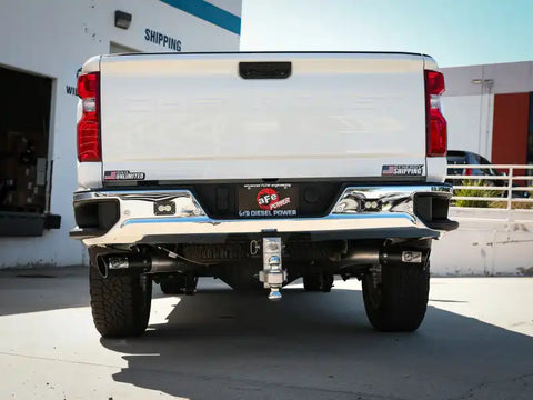 aFe 49-44126-B Large Bore-HD 4in 409SS DPF-Back Exhaust System w/Black Tip 20 GM Diesel Trucks V8-6.6L (td) L5P