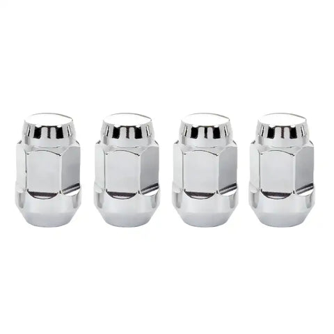 McGard Hex Lug Nut (Cone Seat Bulge Style) M12X1.5 / 3/4 1.45in. Length (4-Pack) - Chrome