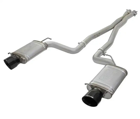 aFe 49-34063-B Mach Force-Xp 3in CB Stainless Steel Dual Exhaust System w/ Black Tips 09-15 Cadillac CTS-V