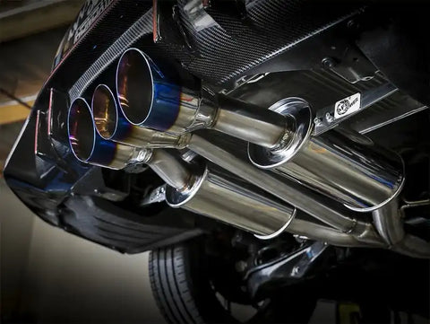 aFe 49-36616-L Takeda 3in 304 SS Cat-Back Exhaust w/ Blue Flame Tips 2017+ Honda Civic Type R I4 2.0L (t)