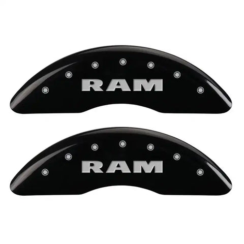 MGP 4 Caliper Covers Engraved Front & Rear RAM Black finish silver ch