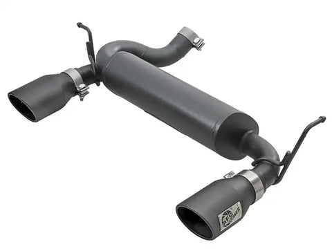 aFe 49-48061-B Rebel Series 2.5in 409 SS Axle-Back Exhaust w/ Black Tips 2007+ Jeep Wrangler (JK) V6 3.6L/3.8L