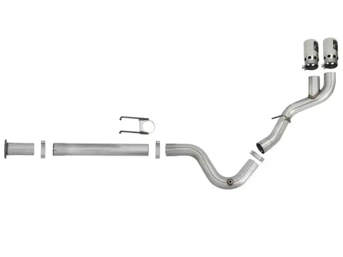 aFe 49-43102-P Rebel XD 4in SS Down-Pipe Back Exhaust w/Dual Polished Tips 17-18 Ford Diesel Trucks V8-6.7L(td)