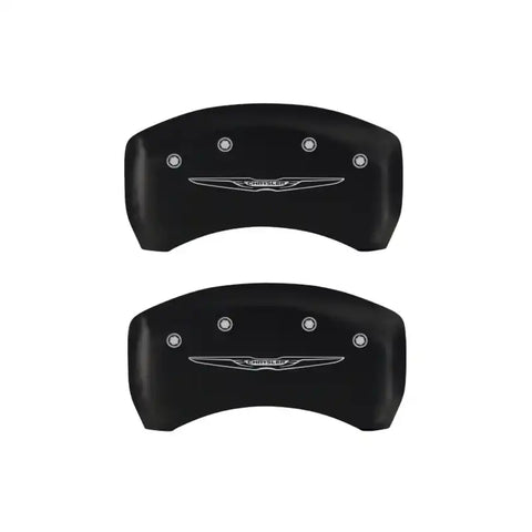 MGP 4 Caliper Covers Engraved Front & Rear Style 2/Chrysler Wing Red finish silver ch