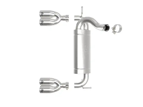 aFe 49-38086-P Vulcan Series 2.5in 304 SS Axle-Back Exhaust Polished 07-18 Jeep Wrangler (JK) V6-3.6/3.8L