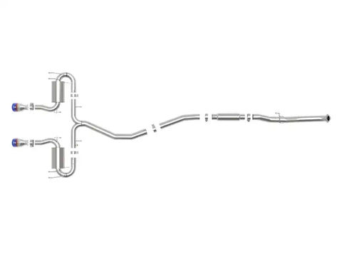 aFe 49-36624-L Takeda 3in 304 SS Cat-Back Exhaust System w/Blue Flame Tips 17-20 Honda Civic Sport L4-1.5L (t)