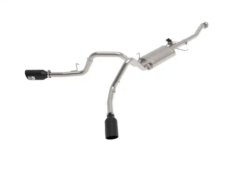 aFe 49-33129-B Gemini XV 3in 304 SS Cat-Back Exhaust 2021 Ford F-150 V6 2.7L/3.5L (tt)/V8 5.0L w/ CO Black Tips