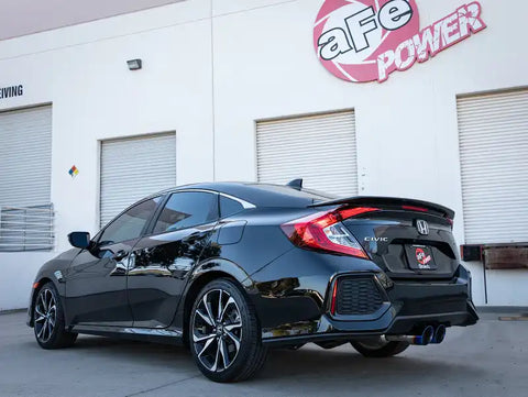aFe 49-36619-L Takeda 2.5in 304 SS Cat-Back Exhaust System w/ Blue Tips 2017 Honda Civic Si Sedan I4 1.5L (t)