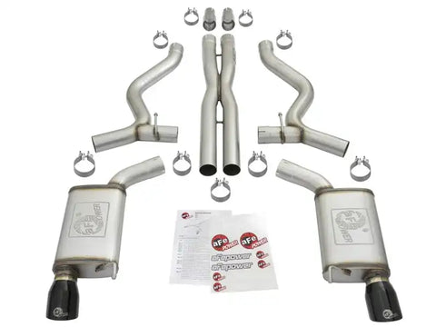 aFe 49-33072-1B MACHForce XP 3in 304 SS Cat-Back Exhausts w/ Black Tips 15-17 Ford Mustang GT V8-5.0L/V6-3.7L