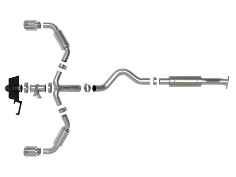 aFe 49-36067-P 23-24 Toyota GR Corolla L3 1.6L (t) Gemini XV 3in to 2-1/2in Cat Back Exhaust w/ Polished Tips