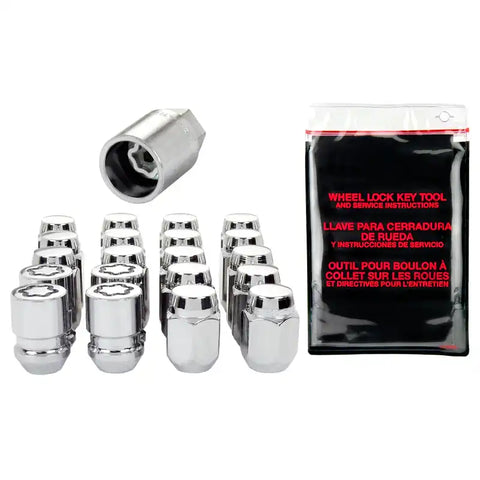 McGard 4 Lug Hex Install Kit w/Locks (Cone Seat Nut) M12X1.25 / 13/16 1.28in. Length - Chrome
