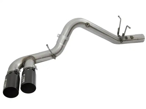 aFe 49-44089-B Victory Series 4in 409-SS DPF-Back Exhaust w/ Dual Black Tips 2017 GM Duramax V8-6.6L(td) L5P