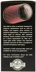 K&N RU-3130 Universal Clamp-On Air Filter