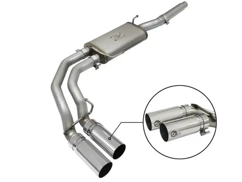 aFe 49-43079-P Rebel Exhausts Cat-Back SS Ford F-150 04-08 V8 4.6/5.4L w/ Polished Tips
