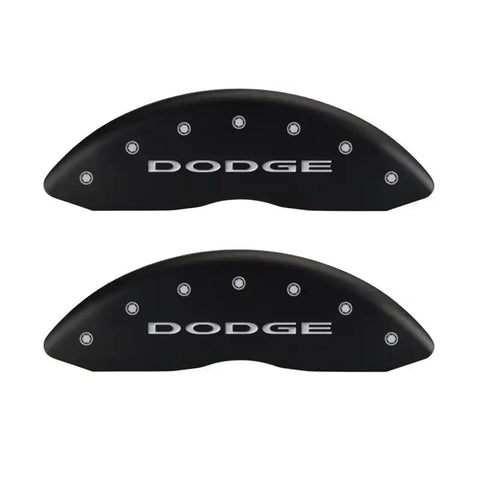 MGP 4 Caliper Covers Engraved Front & Rear With out stripes/Dodge Red finish silver ch
