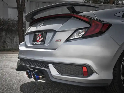 aFe 49-36618-L Takeda 3in 304 SS Cat-Back Exhaust System w/ Blue Tips 2017 Honda Civic Si I4 1.5L (t)