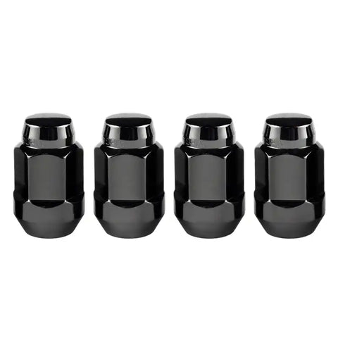 McGard Hex Lug Nut (Cone Seat Bulge Style) M12X1.5 / 3/4 1.45in. Length (4-Pack) - Black