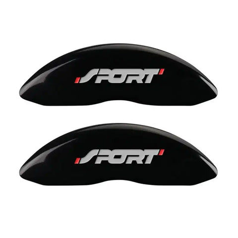 MGP 4 Caliper Covers Engraved Front & Rear No bolts/Sport Black finish silver ch