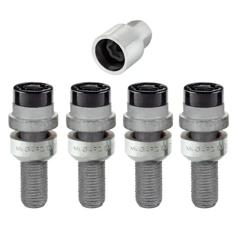 McGard Wheel Lock Bolt Set - 4pk. (Radius Seat) M14X1.5 / 17mm Hex 28.2mm Shank Length Black