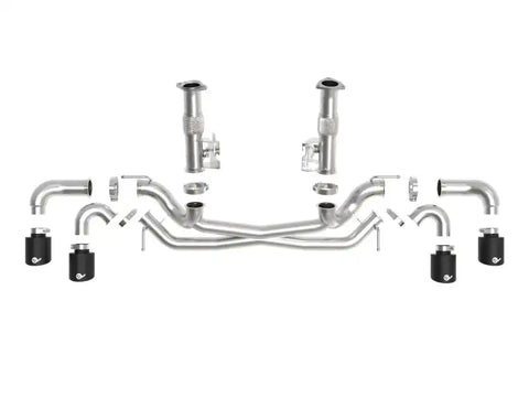 aFe 49-34127NM-B MACH Force-Xp 3 to 2-1/2 304SS Cat-Back (No Muff.) 2020 Chevy Corvette (C8) 6.2L - Black Tip