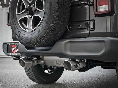aFe 49-48096-P Rebel Series 409 Stainless Steel Cat-Back Exhaust 18-21 Jeep Wrangler JL 2.0L (t) - Polished Tip