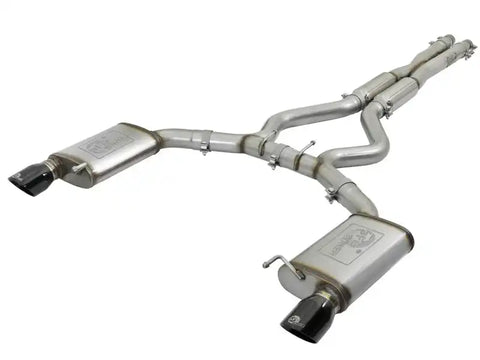 aFe 49-33087-B MACHForce XP 3in 304 SS Loud Tone Cat-Back w/ Black Tips 15-17 Ford Mustang V6-3.7L/V8-5.0L