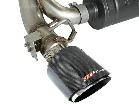 aFe 49-33104-C Takeda 3in 304 SS Axle-Back Exhaust System w/ Carbon Fiber Tips 16-18 Ford Focus RS I4-2.3L (t)