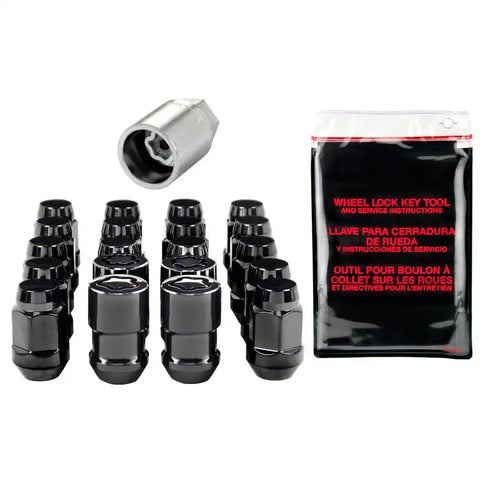 McGard 5 Lug Hex Install Kit w/Locks (Cone Seat Nut / Bulge) 1/2-20 3/4 1.45in. L - Black