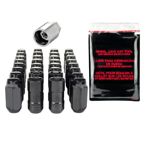 McGard 8 Lug Hex Install Kit w/Locks (Cone Seat Nut) M14X1.5 / 22mm 1.945in. Length - Black