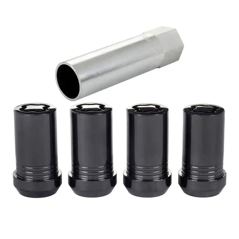 McGard Wheel Lock Nut Set - 4pk. (Tuner / Cone Seat) M14X1.5 22mm Hex 1.648in. Length Black