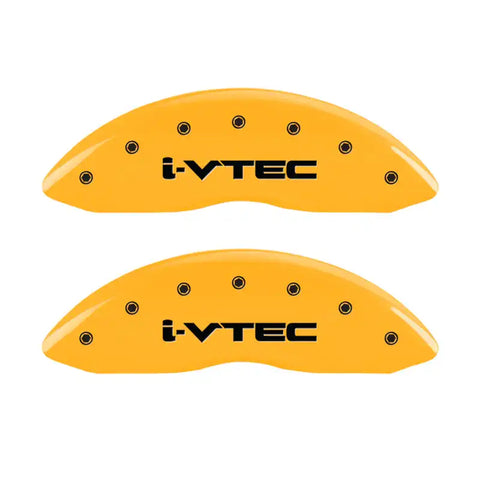 MGP 4 Caliper Covers Engraved Front & Rear I-Vtec Yellow Finish Black Char 2017 Acura RDX