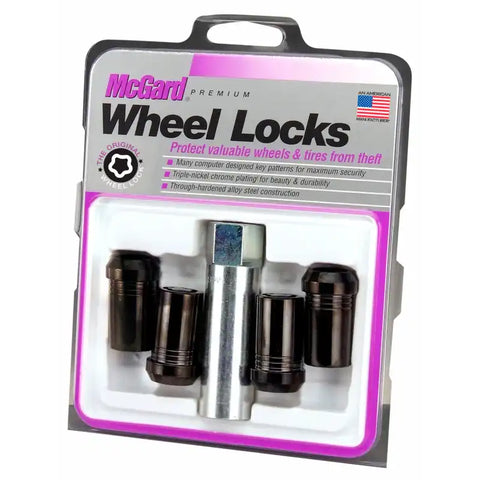 McGard Wheel Lock Nut Set - 4pk. (Tuner / Cone Seat) M14X1.5 1in. Hex 1.935in. Length Black