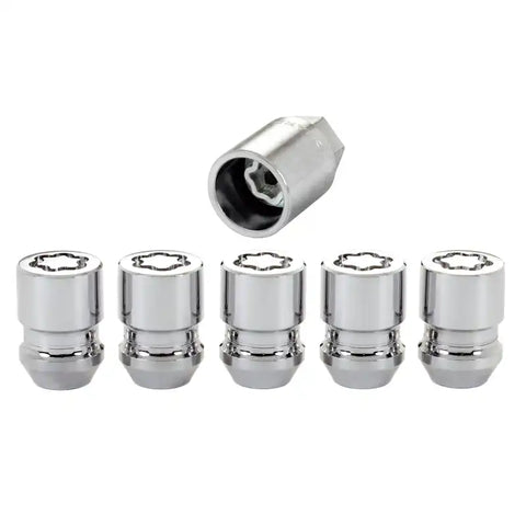 McGard Wheel Lock Nut Set - 5pk. (Cone Seat) M12X1.5 / 13/16 Hex 1.28in. Length Chrome