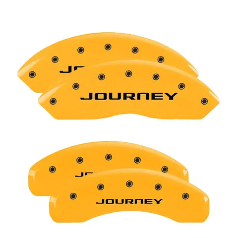 MGP 4 Caliper Covers Engraved Front & Rear Avalanche Yellow finish black ch