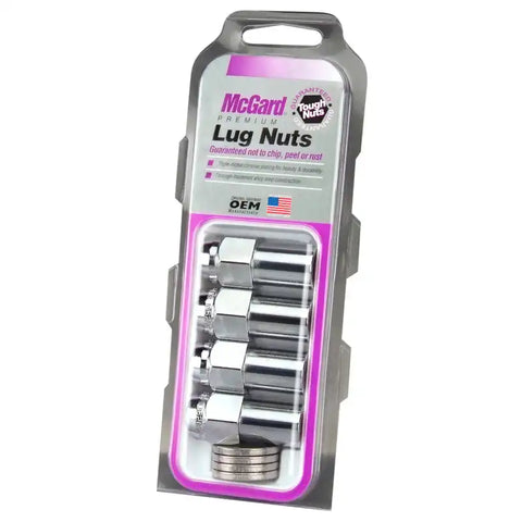 McGard Hex Lug Nut (Long Shank - .946in.) 7/16-20 / 13/16 1.85in. Length (4-Pack) Chrome