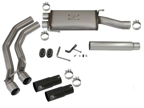 aFe 49-43079-B Rebel Exhausts Cat-Back SS Ford F-150 04-08 V8 4.6/5.4L w/ Black Tips