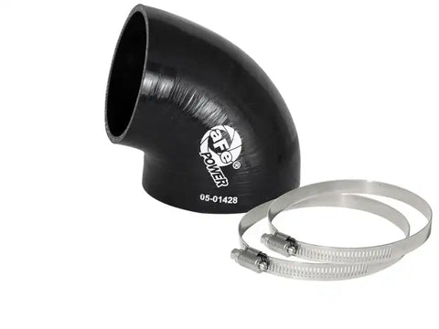 aFe 59-00088 Magnum FORCE CAI Univ. Silicone (3.5in to 3in ID / 75 Deg.) Elbow Reducing Coupler - Black