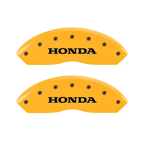 MGP 4 Caliper Covers Engraved Front Honda Engraved Rear Odyssey Yellow finish black ch