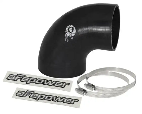 aFe 59-00065 Magnum FORCE CAI Univ. Silicone Reducing Coupler (4in. to 3.5in. ID) 90Deg. Elbow - Black