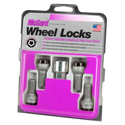 McGard Wheel Lock Bolt Set - 4pk. (Radius Seat) M14X1.5 / 17mm Hex 26.7mm Shank Length Black