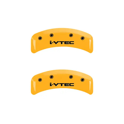 MGP 4 Caliper Covers Engraved Front & Rear i-Vtec Yellow finish black ch
