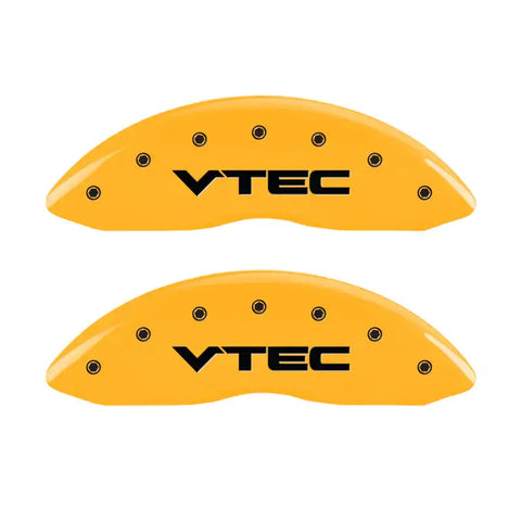 MGP 4 Caliper Covers Engraved Front & Rear Vtech Yellow Finish Black Char 2009 Honda Ridgeline