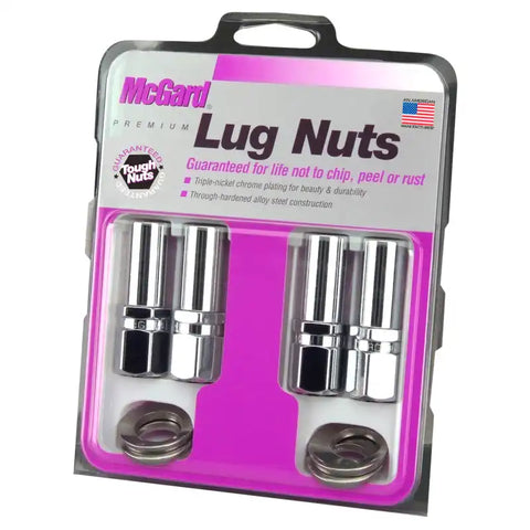 McGard Hex Lug Nut (Drag Racing X-Long Shank) M12X1.5 / 13/16 2.475in. Length (4-Pk) - Chrome
