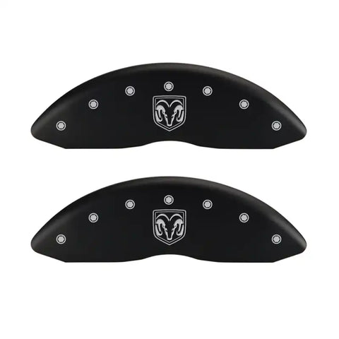 MGP 4 Caliper Covers Engraved Front RAM Engraved Rear RAMHEAD Red finish silver ch