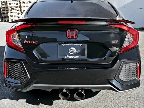 aFe 49-36621-B Takeda 3in 304 SS Cat-Back Exhaust System w/ Black Tips 2017+ Honda Civic Si (4dr) I4 1.5L (t)