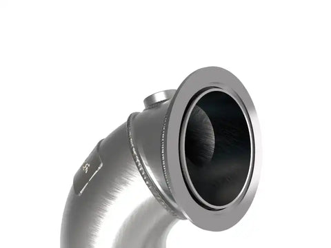 aFe 48-36411-1YC Power Twisted Steel Down Pipe 3in 304 Stainless w/ Cat 15-18 VW Golf R MKVII L4-2.0L (t)